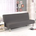 thumbnail image 2 of Solid color stretch sofa covers protective cover without armrests, foldable and elastic sofa cover (gray), 2 of 7