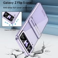 thumbnail image 3 of Compatible with Samsung Galaxy Z Flip 4 Case with Screen Protector,Hinge Protection Anti-Fingerprint Shockproof Electroplated Case Phone Cover Case for Samsung Galaxy Z Flip 4 5G Purple, 3 of 14
