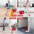 thumbnail image 3 of SUGARDAY Spin Mop and Bucket System with Wringer Set for Floors with 3 Microfiber Mop Heads, Red, 3 of 6