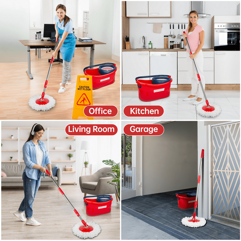 Sugarday Spin Mop and Bucket System, Durable Stainless Steel