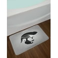 thumbnail image 2 of Young Man Bath Mat, Hipster Lettering with Male Side Silhouette Earring Glasses, Plush Bathroom Decor Mat with Non Slip Backing, 29.5" X 17.5", Pale Taupe Charcoal Grey, by Ambesonne, 2 of 2