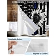 thumbnail image 5 of No Hook Shower Curtain with Snap-in Liner, American Flag Waterproof Fabric Bathroom Curtains, Farmhouse Sunflowers Shabby Chic Country Black Blue Bath Curtains & Mesh Top Window 72"x78" Long, 5 of 9