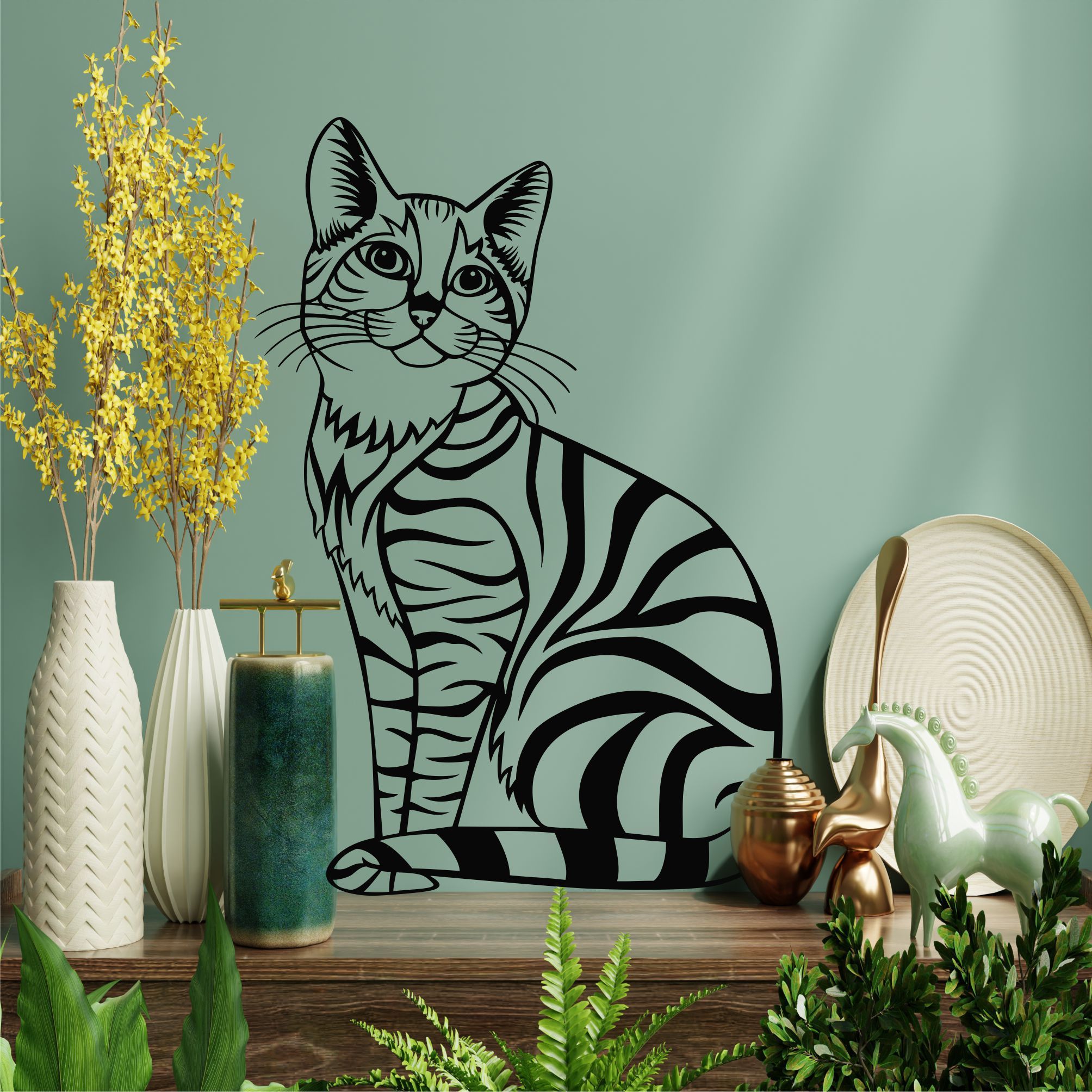 Cat Lover Gift Metal Wall Art for Home and Outside - Wall-Mounted