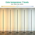 thumbnail image 3 of EDISHINE LED Corner Floor Lamp with Remote for Living Room, 7CCT, Dimmable, 57.5 inch Minimalist Standing Lamp for Bedroom, Offiice, Home Decor, Black, 3 of 11