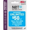 NET10 Wireless $50 30-Day Plan Prepaid Phone Card
