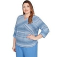 thumbnail image 3 of Alfred Dunner Womens Plus-Size Spliced Textured Stripe Knit Top, 3 of 4