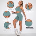 thumbnail image 4 of Women Sports Set Ribbed Crop Tops Removable Pad High Waist, 4 of 8