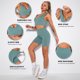 thumbnail image 5 of TFixol Conjunto deportivo para mujer Tops cortos acanalados Almohadilla extraíble Cintura alta, 5 of 8