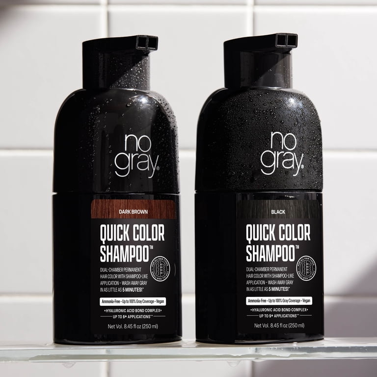 No Gray Quick Permanent Hair Color Shampoo, Black, 8.45 fl. oz