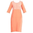 thumbnail image 2 of Orange Essential Round Neck Kurta-Medium, 2 of 6