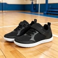 thumbnail image 5 of PLHWHYQ Breathable Hook and Loop Low Top Round Toe Lightweight Running Sneakers for Boys and Girls Black-3 8-9 Years, 5 of 9