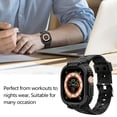 thumbnail image 2 of IC ICLOVER For Apple Watch Ultra 2 /Ultra Band 49mm, iWatch Band Strap with Rugged Bumper Case, Soft Sports Wristband Strap Accessories for iWatch Ultra 49mm - Black, 2 of 9