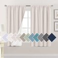 thumbnail image 1 of Cortinas 100 % opacas con aspecto de lino de 84 pulgadas de largo para dormitorio, con bolsillo para barra de bloqueo de luz completa, cortinas gruesas con textura de lino para ventana con respaldo blanco, natural, 2 paneles, color marfil, 52 pulgadas de ancho x 54 pulgadas de largo, 1 of 5