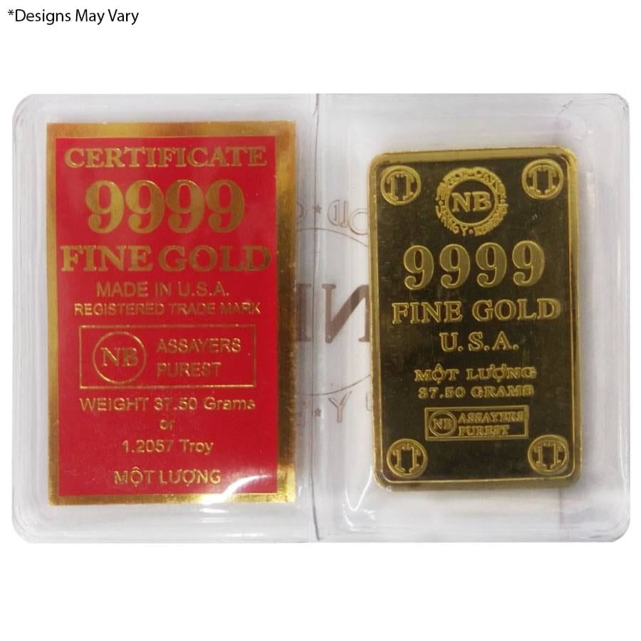 37.5 gram Vietnamese Mot Luong Statue of Liberty Gold Bar .9999 Fine (w/Assay)