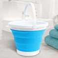 thumbnail image 1 of Cubo plegable de 10 l para ahorrar espacio, cubo plegable portátil para exteriores (azul) Sywqhk Libre de BPA, 1 of 5