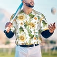 thumbnail image 4 of Fotbe Watercolor Bright Sunflowers Baseball Jersey Shirt for Men and Women, Casual Short Sleeves Button Down T-Shirt-4X-Large, 4 of 9