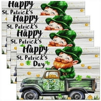 Erosebridal Happpy St. Patrick's Day Place Mats Set of 4 for in Door Dinning, Farm Truck Placemats Set of 4
