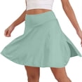 thumbnail image 5 of Lcziwo Women's Athletic Skorts High Waist Tummy Control Solid Skorts Tennis Workout Fitness Yoga Skirts with Pockets Green,S, 5 of 7