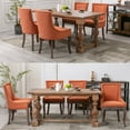 thumbnail image 5 of HSUNNS Upholstered Thickened Fabric Dining Chairs Set of 2, Solid Wood Contemporary Kitchen Chairs for Dining Room, Accent Chairs with Nail Head Decor, Orange, 5 of 13