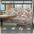 thumbnail image 4 of Uorisanigo RV Dinette Cushion Covers Camper Cushion Slipcover, Stretch Pink Rose Print Loveseat Sofa Furniture Protection Machine Washable Polyester Fabric Fits for RV Bench Seat, 4 of 7