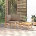 thumbnail image 1 of vidaXL 2 Piece Garden Lounge Set with Taupe Cushions Bamboo, 1 of 5