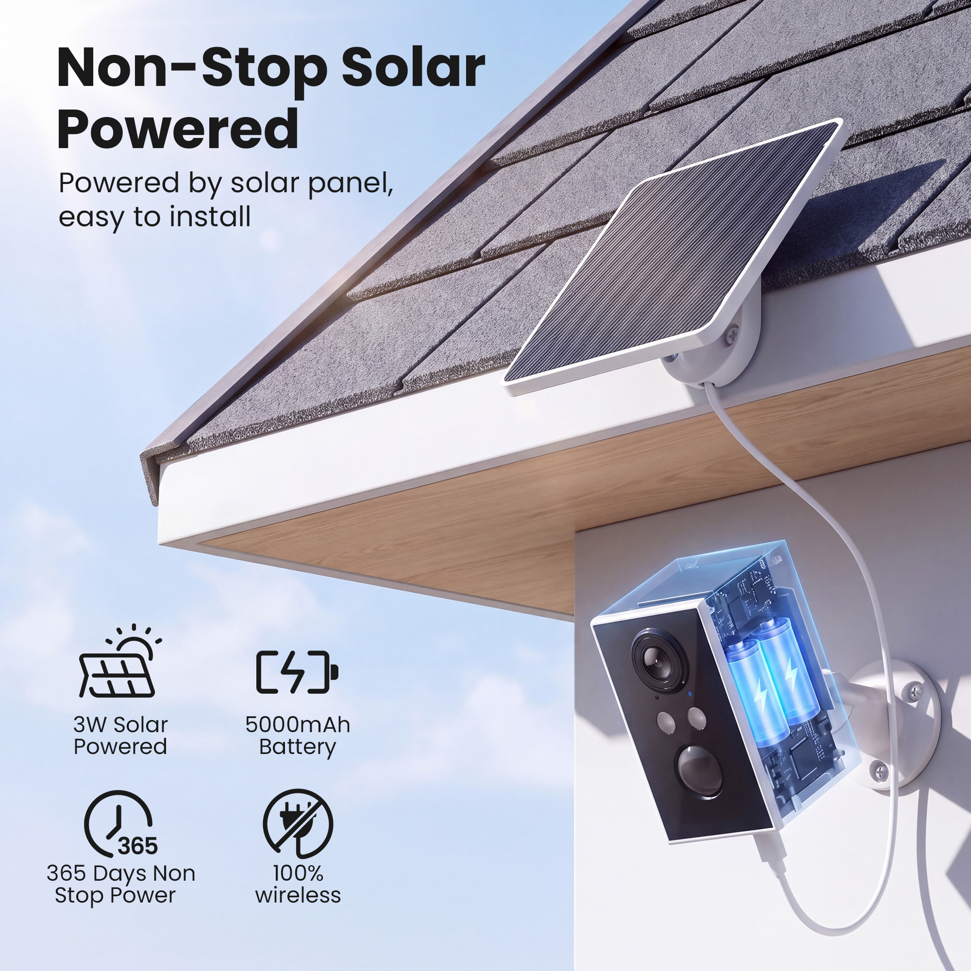 WansView 2K Solar Outdoor Security Camera with AI Detection photo 3
