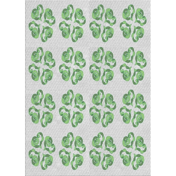 Ahgly Company Indoor Rectangle Patterned Green Novelty Area Rugs, 5' x 7'