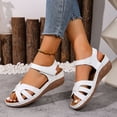 thumbnail image 3 of Dakaela Women's Platform Wedge Sandals Comfortable Arch Support Ankle Strap Summer Casual Orthotic Walking Shoes for Beach Travel Size 6-10 White, 3 of 9