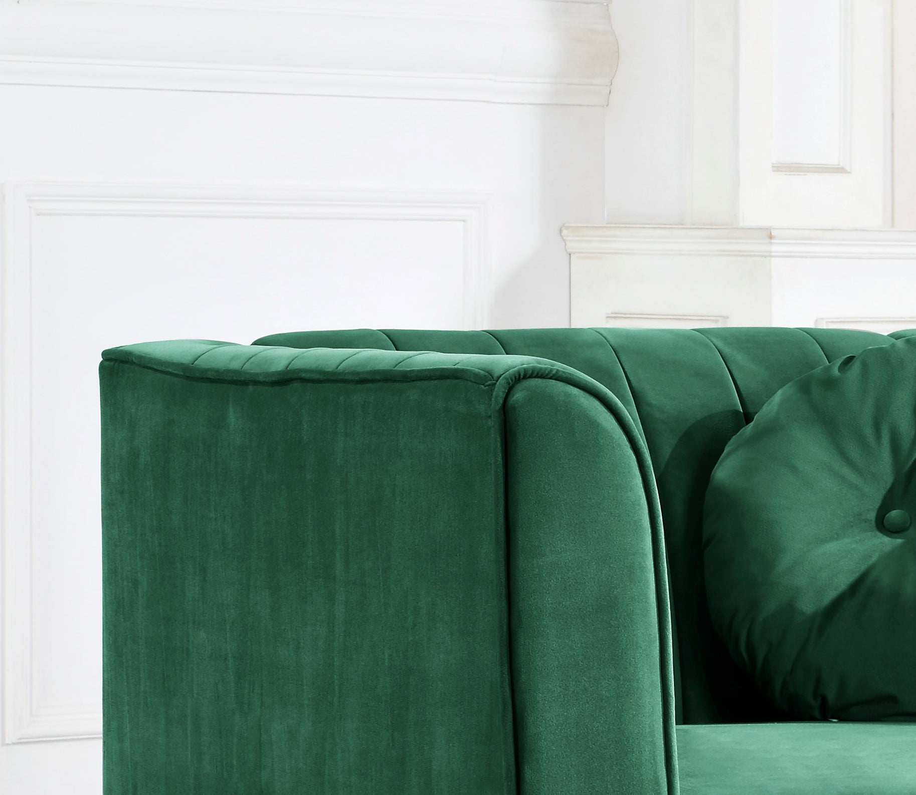 Uspridefurniture Arcola 80.7'' Velvet Rolled Arm Loveseat,Green