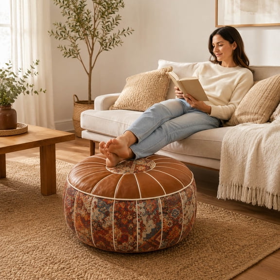 Leeye Multifunctional Storage Ottoman 1 Storage 2in