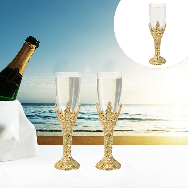 CHICHUMID 6Pcs Plastic Wine Cups Decorative Chalice Goblets Multi Color for Home Events