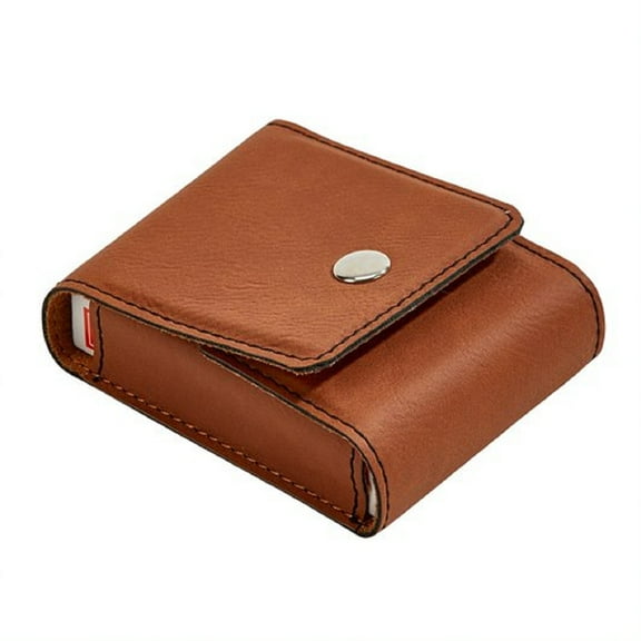 3.75" X 3" Caramel Brown Leatherette Playing Cards Case