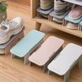 thumbnail image 6 of OUNONA 4Pcs Double Layers Shoes Rack for Home Storage Blue PP Material, 6 of 8