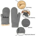 thumbnail image 5 of KHONTS Winter Warm Mittens for Women Knitted Gloves Mittens Warm Soft Lining Gloves Accessories Grey One Size, 5 of 9