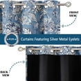 thumbnail image 3 of Vargottam Printed Blackout Curtains - Blue Botanical Design, Set of 2 Panels, 52 x 108 Inches - Room Darkening, Thermal Insulated Window/Door Drapes with Grommets, 3 of 9