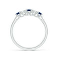 thumbnail image 2 of ANGARA Natural Half Eternity 5 Stone Sapphire & Diamond Wedding Band in 925 Sterling Silver for Women (Size-2.8mm) | September Birthstone, Anniversary, Jewelry Gift for Women | Natural Sapphire Ring, 2 of 12