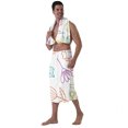 thumbnail image 2 of Colevkie Men's Bath Towel & Shower Skirt 2 Pcs Set Quick Drying Adjustable Bath Wrap Set Water Absorption for Home Spa Hotel Beach Printed Plants Pattern, 2 of 7