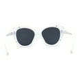 thumbnail image 4 of Womens Oversize Cat Eye Inset Lens Metal Jewel Edge Retro Sunglasses White Black, 4 of 4
