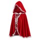 thumbnail image 1 of Capa de mujer para hombre y mujer, ideal para Halloween, para adultos y niños, con encaje plisado, color liso, con capucha, corta, de terciopelo., 1 of 4