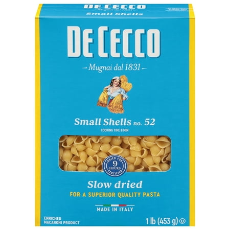 DE CECCO, SMALL SHELLS NO.52, ENRICHED MACARONI PRODUCT