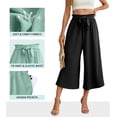 thumbnail image 4 of MLDRA Women’s Capri Wide Leg Pants High Waisted Drawstring Casual Loose Fit Summer Pants with Pockets Black, 4 of 6