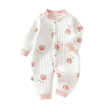 

Stamzod Unisex Infant Babies Bodysuit Romper Warm Jumpsuit Fall And Winter Quilted Clothes Thickened Breath Cotton Pajamas