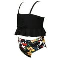 thumbnail image 3 of Girls Swimsuits Set Flower High Waisted Bathing Suit Kids Bikini for Children, 3 of 10