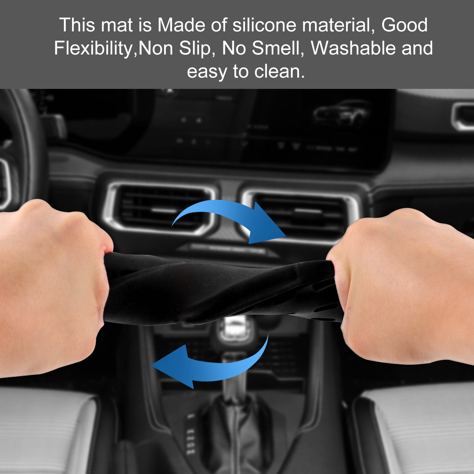 Center Console Wireless Charging Silicone Protective Mat for 2024-2025 Ford Mustang Car Interior Accessories, Black