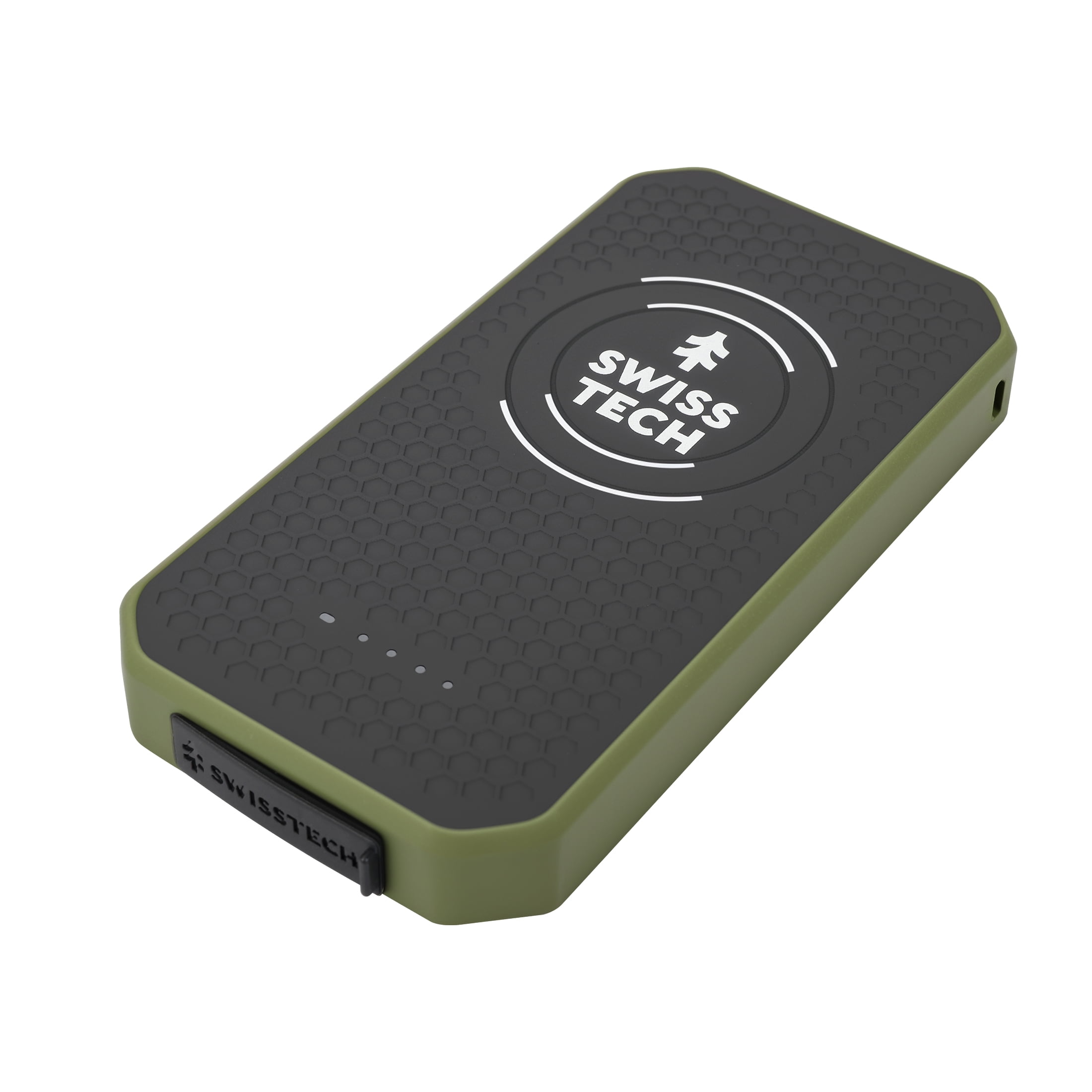 Swiss Tech 10,000 mAh Portable Wireless Power Bank, IPX4 Weatherproof & Drop Resistant, USB-C and USB-A