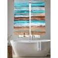 thumbnail image 6 of Sheer Curtains 72 Inches Long, Turquoise Brown Light Filtering Window Curtains for Living Room, Abstract Wood Grain Gradient Stripes Rod Pocket Voile Sheer Curtain Drapes, 52"W x 72"L, 2 Panels, 6 of 8