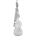 thumbnail image 3 of Sterling Silver Amore La Vita Rhodium-Pl 3-D Violin Antiqued Bow Charm (46 X 10) Made In China qcc291, 3 of 5