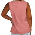 thumbnail image 5 of USSUMA Workout Tops for Women Women's Tank Tops Sleeveless V Neck Solid Color Plus Size Tops for Women Leisure Tshirt Lightweight Tshirt Gym Pink Polyester My Order Tank Top for Women L, 5 of 7