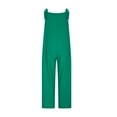 thumbnail image 5 of Penkiiy Women's Casual Summer Overalls - Loose Strap Jumpsuit with Pockets | Comfort Fit Romper for Beach/Vacation | Trendy Cotton-Linen Style L Green, 5 of 6