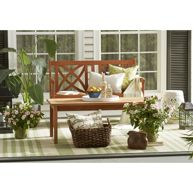 Maliyah Wooden Garden Bench Overall 34